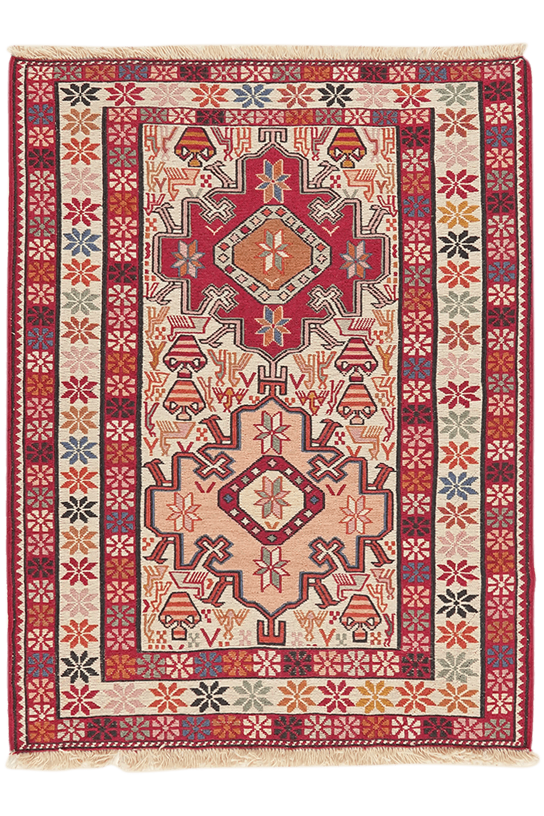 Sumak Shahsavan — Handmade, 76x100 cm, Beige, 100% Virgin Wool | Main view