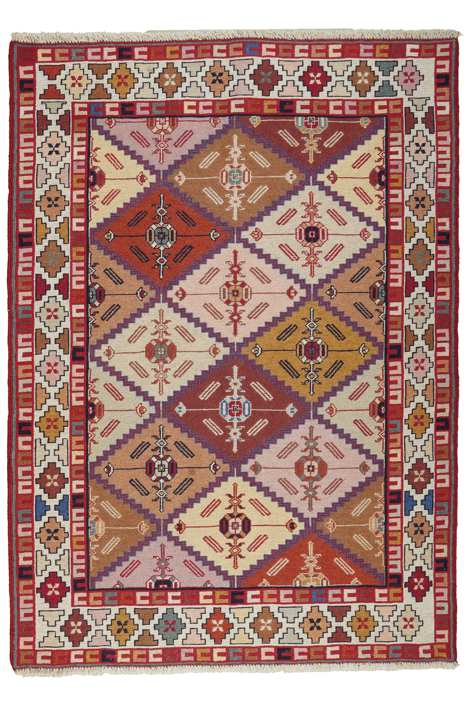 Sumak Shahsavan — Handgefertigt, 151x108 cm, Beige, 100% Virgin Wool | Main view