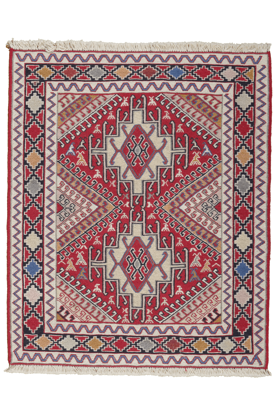 Sumak Shahsavan — Handmade, 80x96 cm, Beige, 100% Virgin Wool | Main view