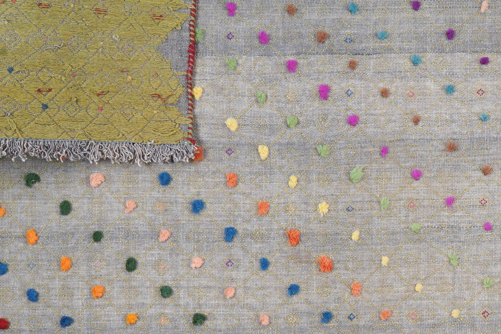Kelim Gashgai — Handmade, 176x226 cm, Grey, 100% Virgin Wool | View 7