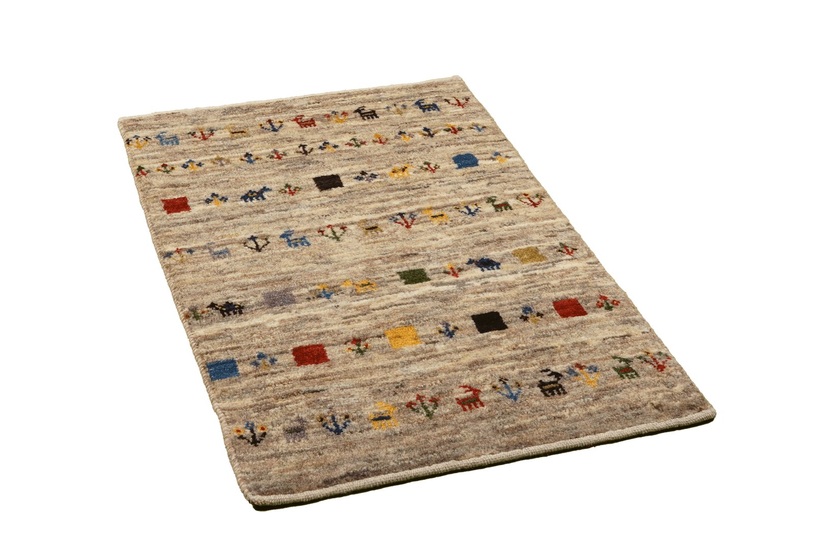 Gabbeh Sonnat — Hand-knotted, 60x90 cm, Beige, 100% Virgin Wool | View 5