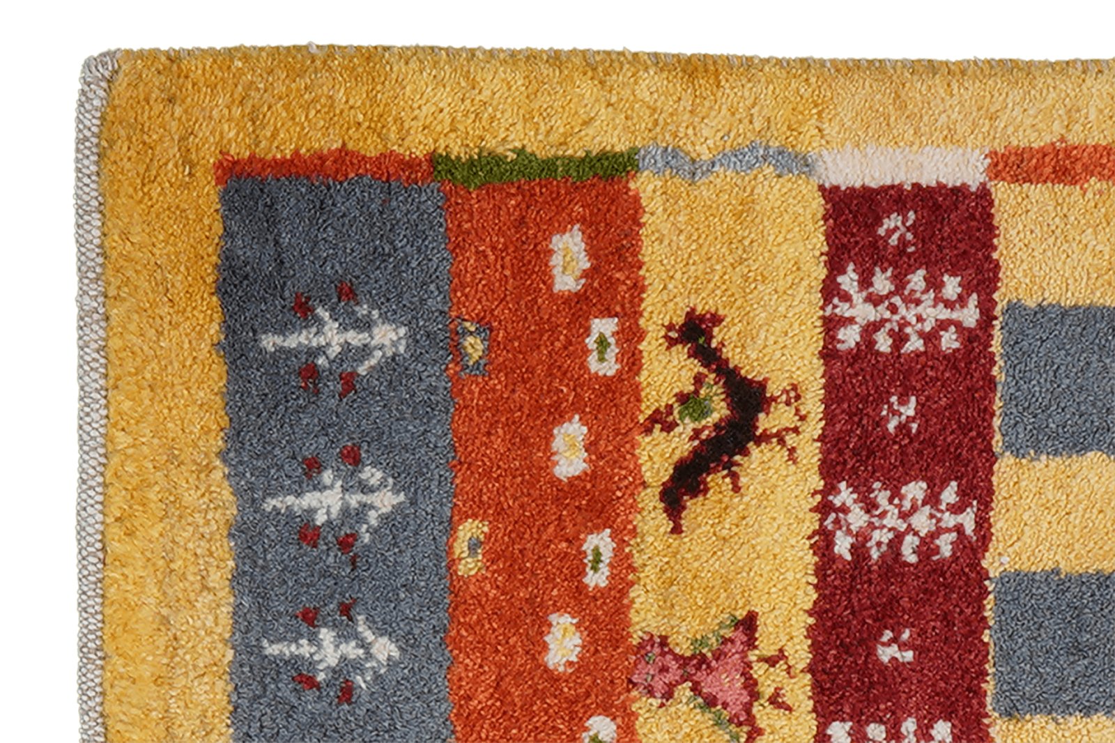 Gabbeh Sonnat — Hand-knotted, 57x88 cm, Yellow, 100% Virgin Wool | View 3