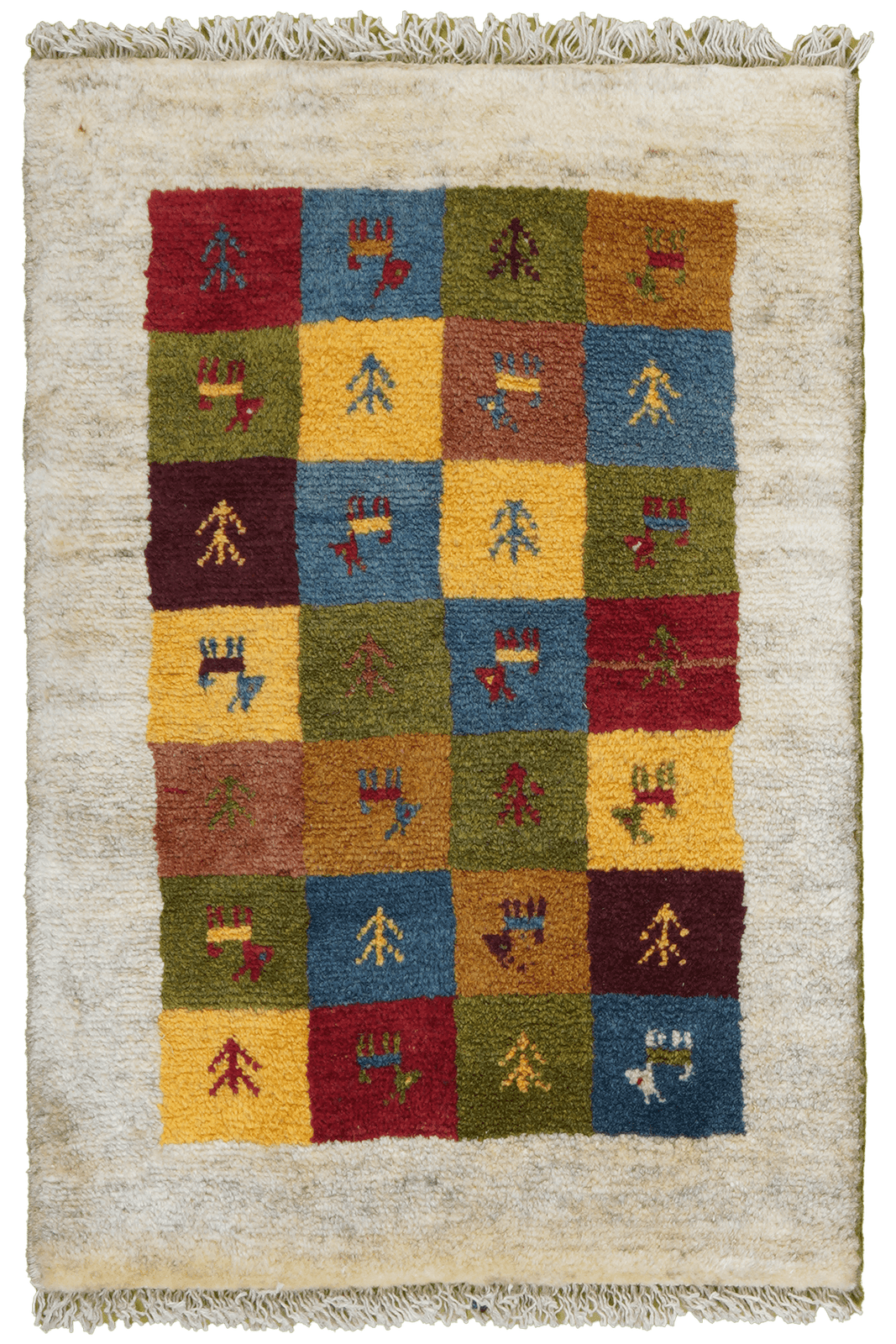 Gabbeh Sonnat — Hand-knotted, 61x90 cm, Multicolor, 100% Virgin Wool | Main view