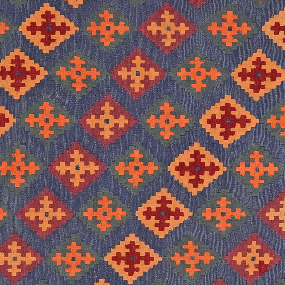 Kelim Gashgai — Handmade, 156x207 cm, Blue, 100% Virgin Wool | View 4