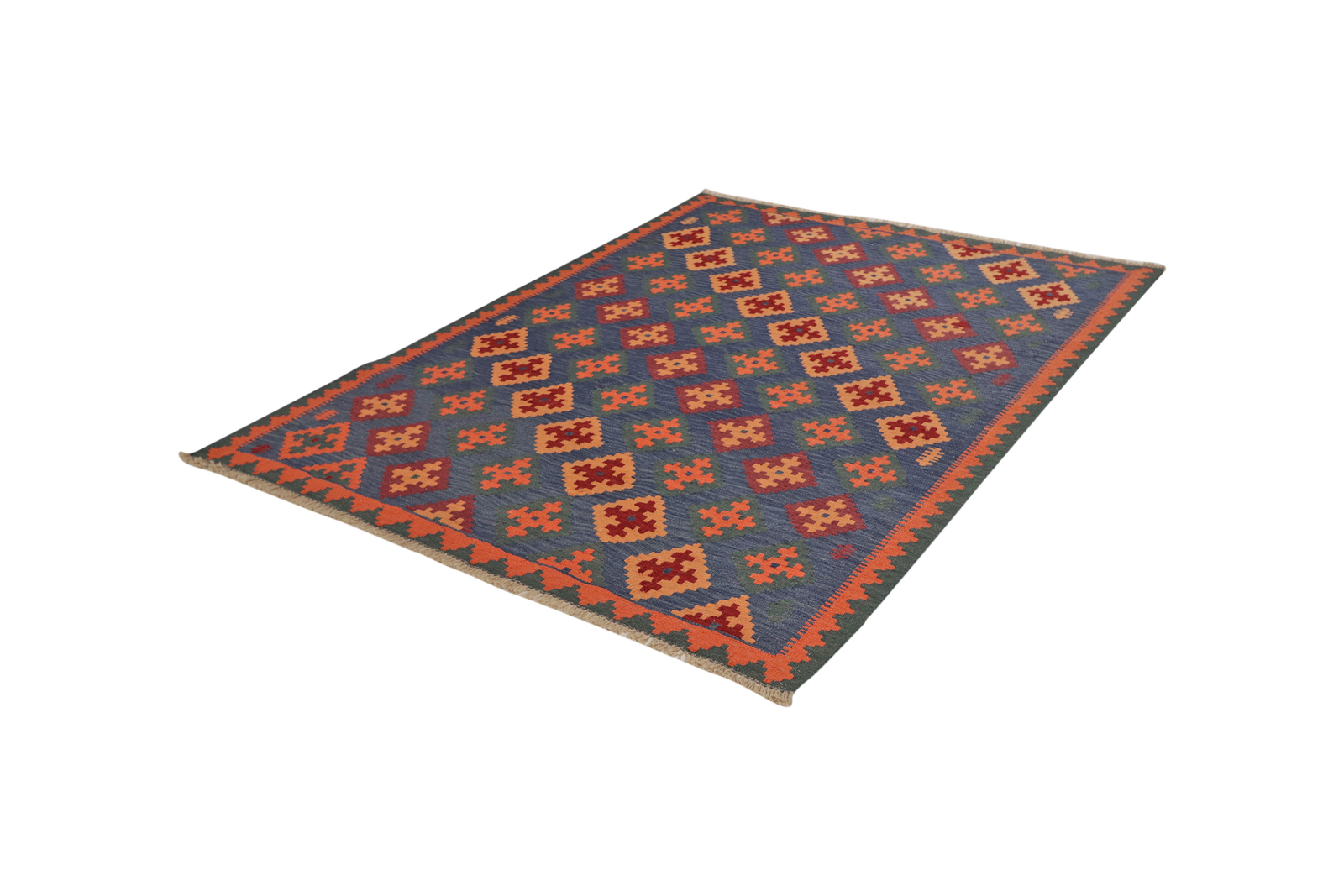 Kelim Gashgai — Handgefertigt, 207x156 cm, Rot, 100% Virgin Wool | View 6