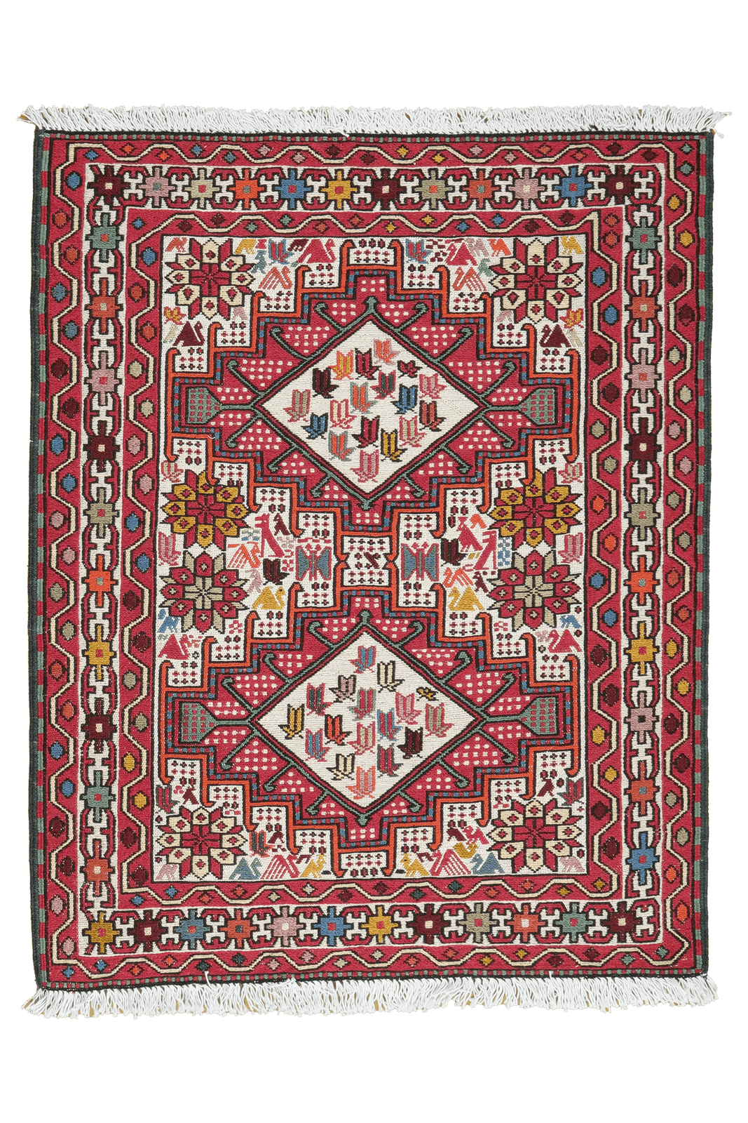 Sumak Shahsavan — Handmade, 77x96 cm, Beige, 100% Virgin Wool | Main view
