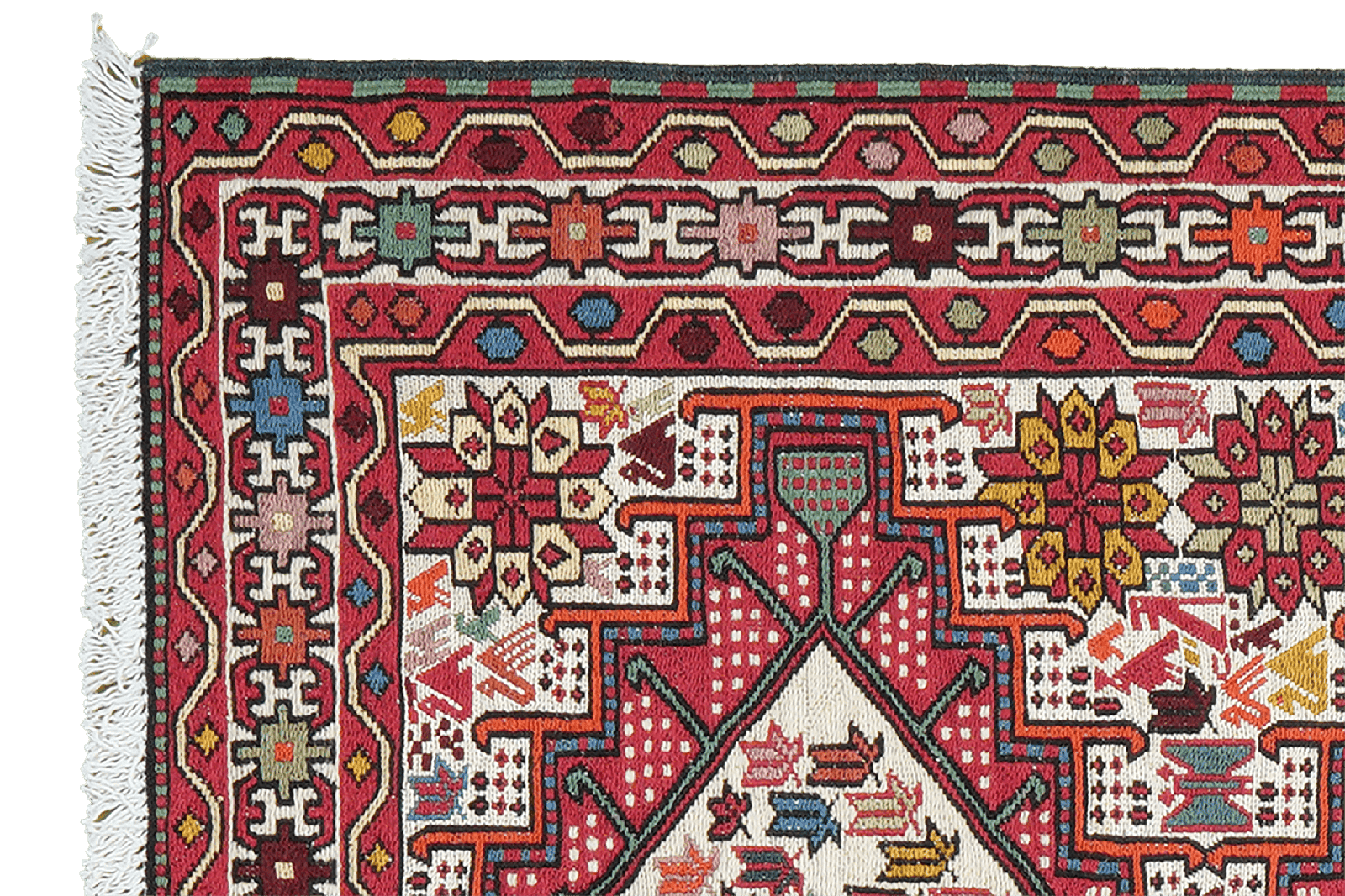 Sumak Shahsavan — Handmade, 77x96 cm, Beige, 100% Virgin Wool | View 3
