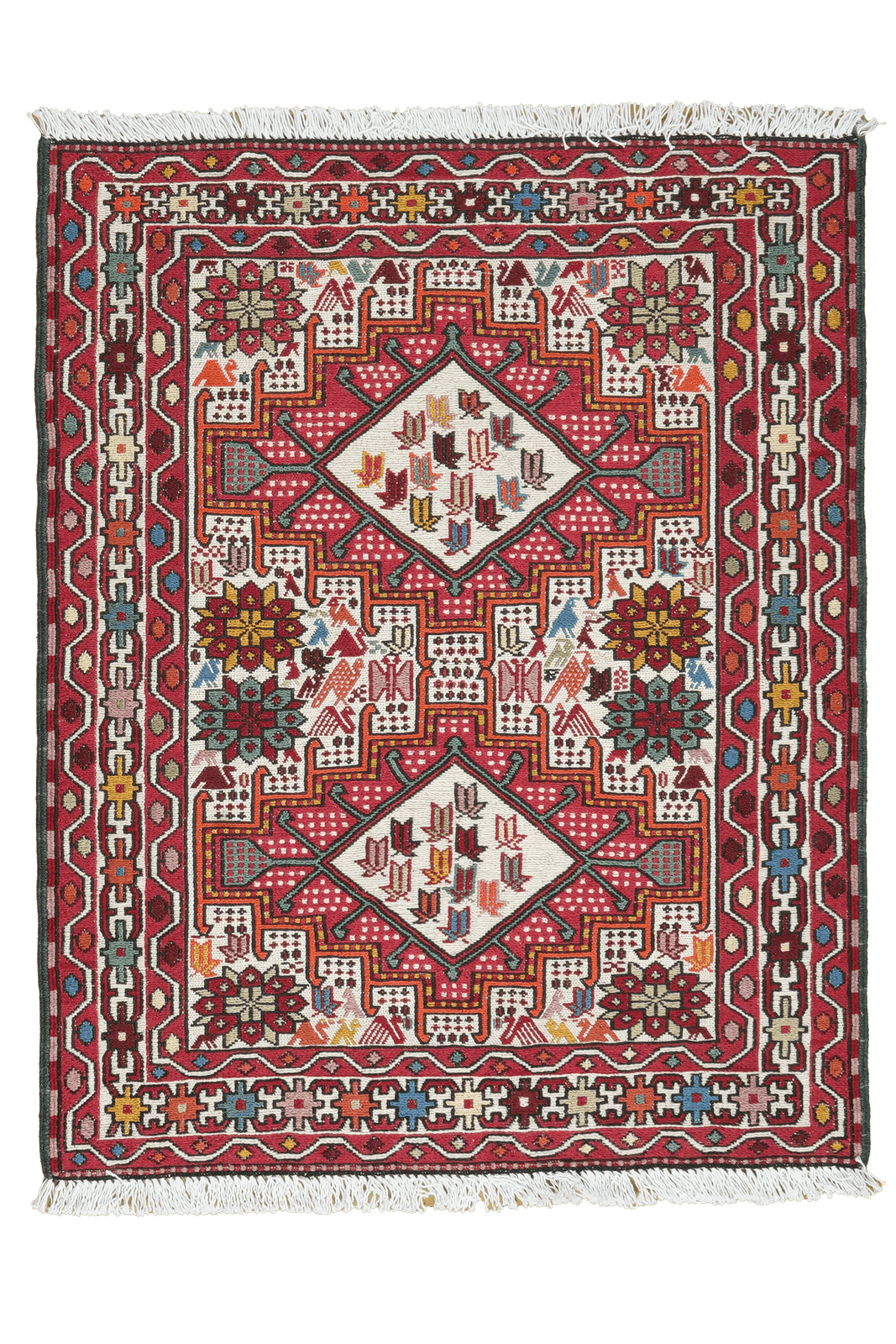 Sumak Shahsavan — Handmade, 79x99 cm, Beige, 100% Virgin Wool | Main view