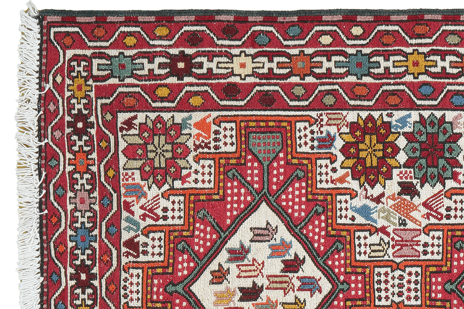 Sumak Shahsavan — Handmade, 79x99 cm, Beige, 100% Virgin Wool | View 3