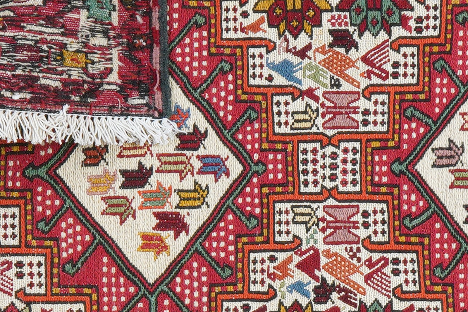 Sumak Shahsavan — Handmade, 79x99 cm, Beige, 100% Virgin Wool | View 6