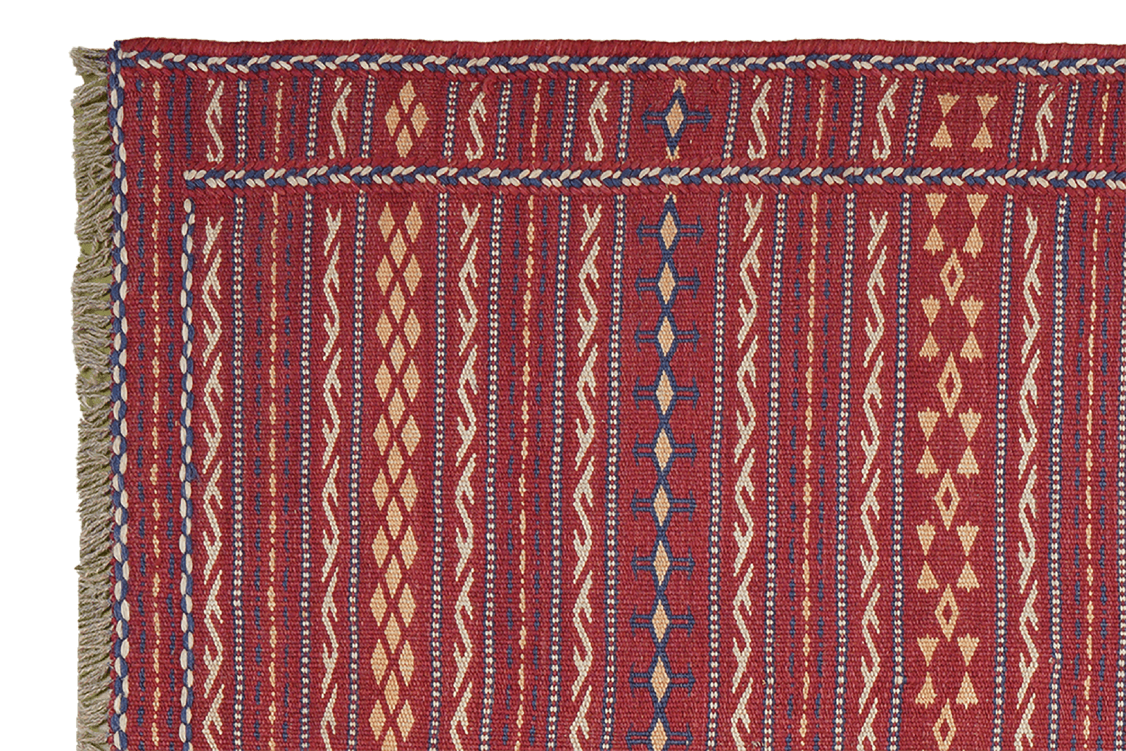 Kelim Kordi — Handmade, 98x157 cm, Red, 100% Virgin Wool | View 3