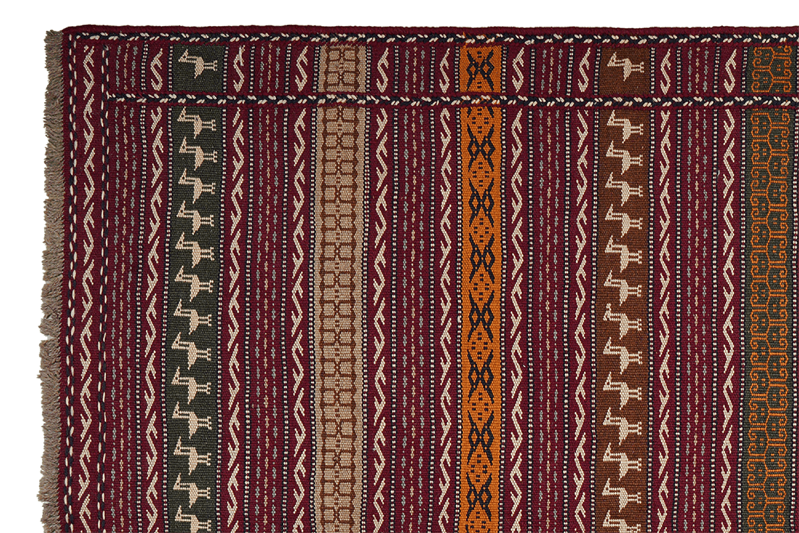 Kelim Kordi — Handmade, 148x200 cm, Violett, 100% Virgin Wool | View 3