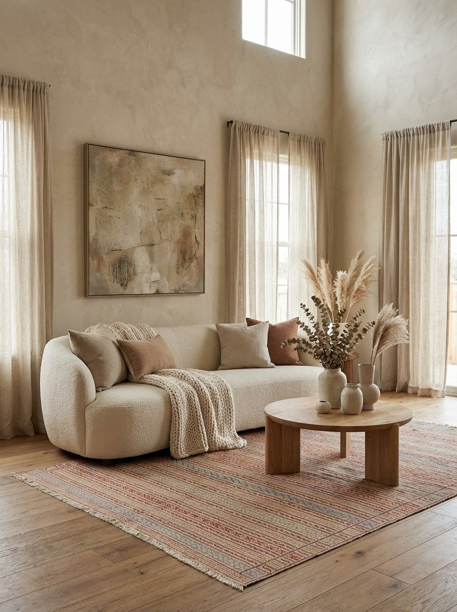 Kelim Kordi — Handmade, 170x244 cm, Beige, 100% Virgin Wool | Detail view