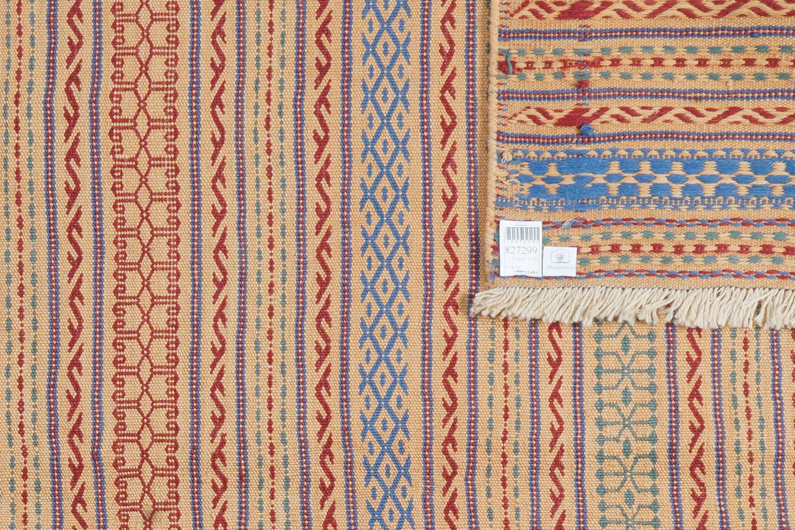 Kelim Kordi — Handmade, 170x244 cm, Beige, 100% Virgin Wool | View 5