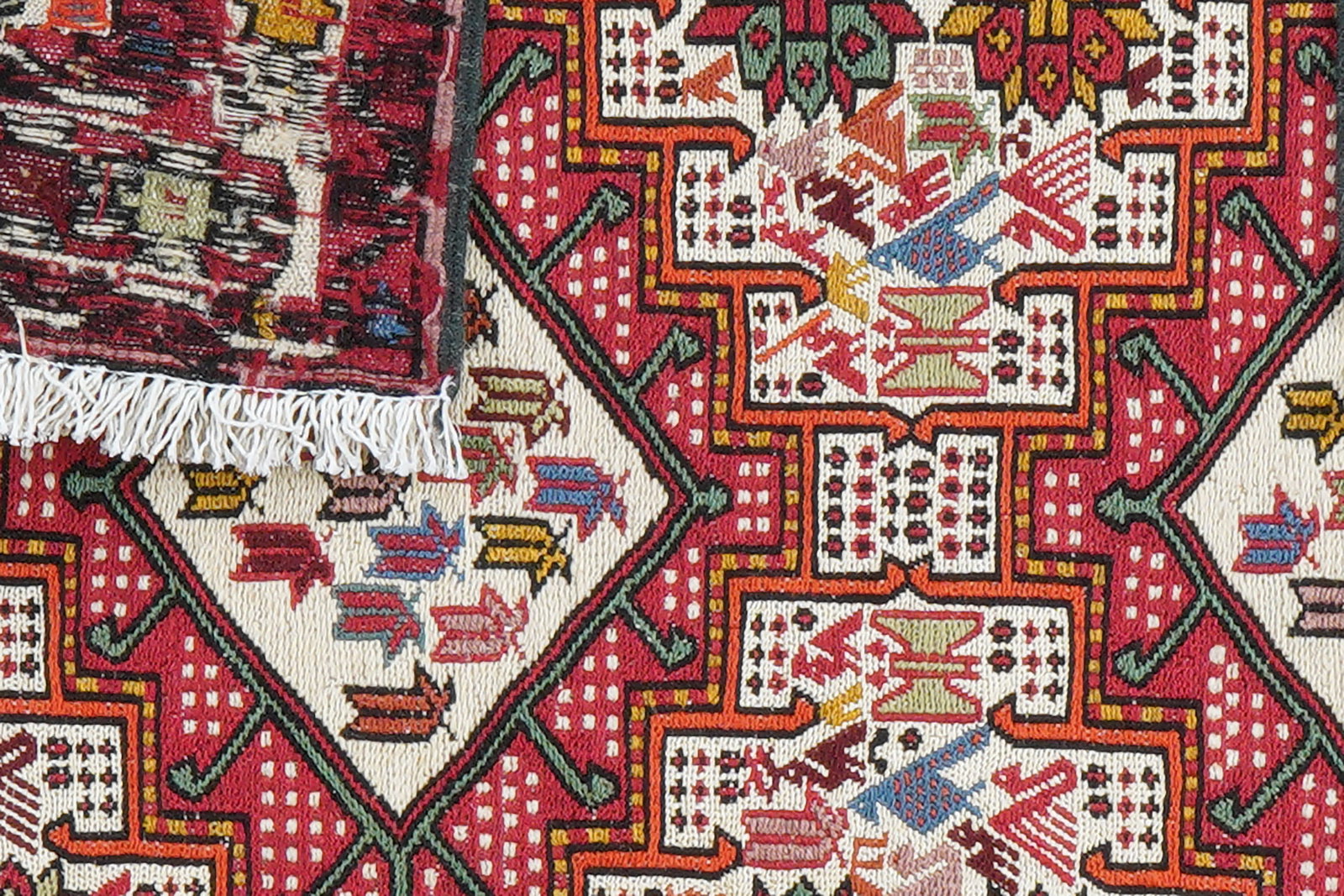 Sumak Shahsavan — Handgefertigt, 99x79 cm, Beige, 100% Virgin Wool | View 7