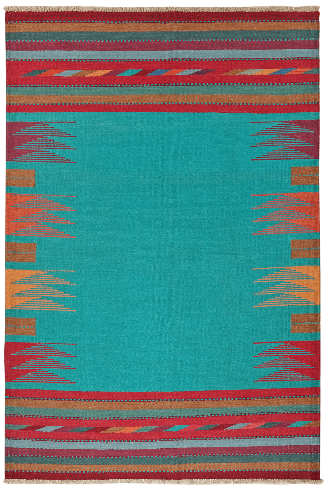 Kelim Gashgai — Handmade, 167x247 cm, Tuerkis, 100% Virgin Wool | Main view
