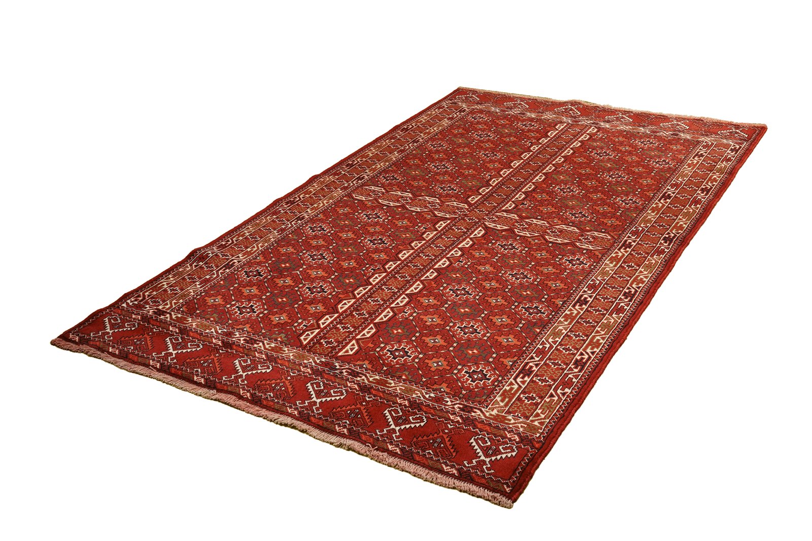 Turkman — Hand-knotted, 138x215 cm, Red, 100% Virgin Wool | View 5