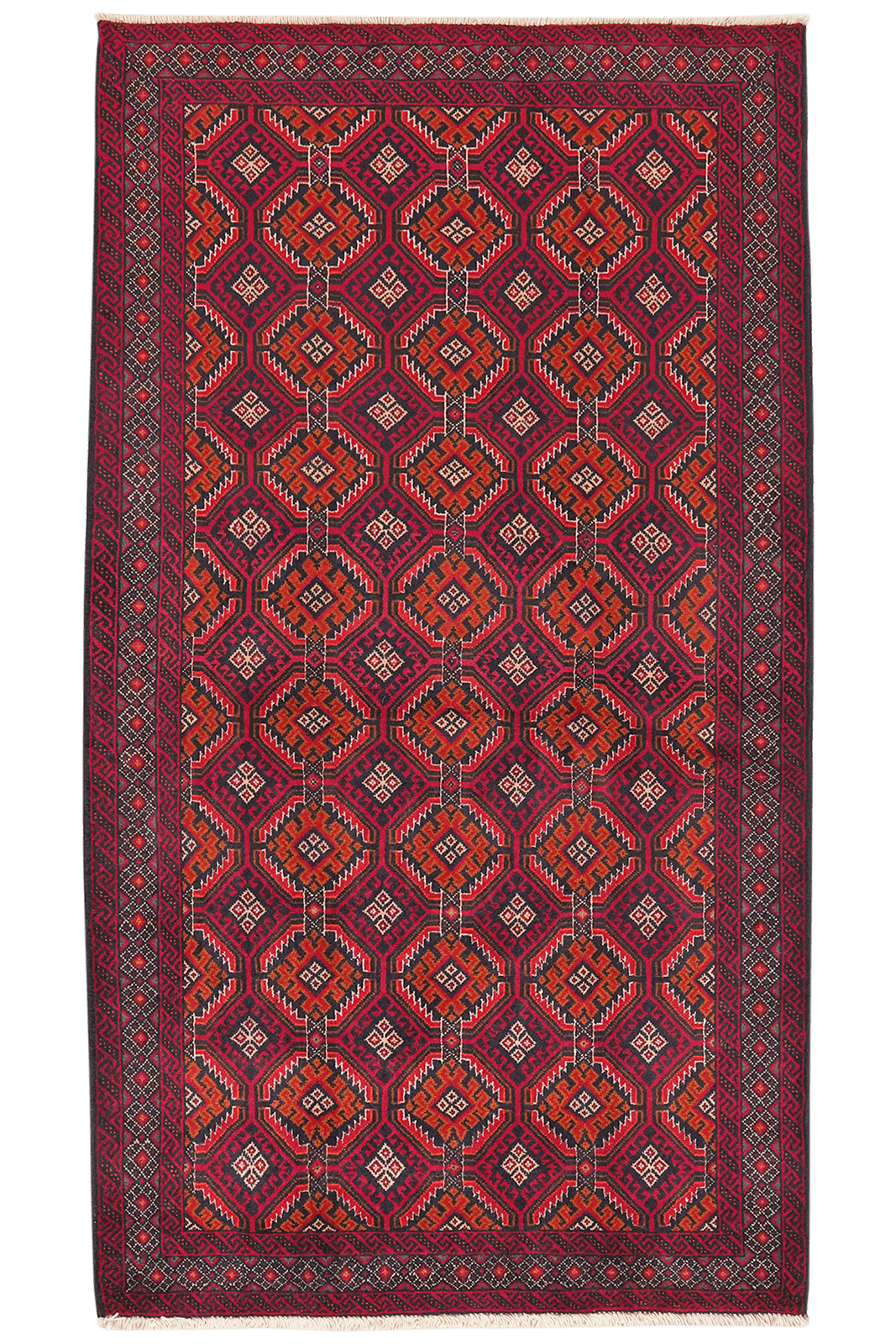 Belutch — Hand-knotted, 113x202 cm, Multicolor, 100% Virgin Wool | Main view