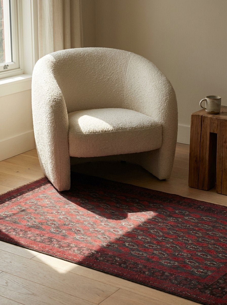 Belutch — Handgefertigt, 162x103 cm, Braun, 100% Virgin Wool | Detail view