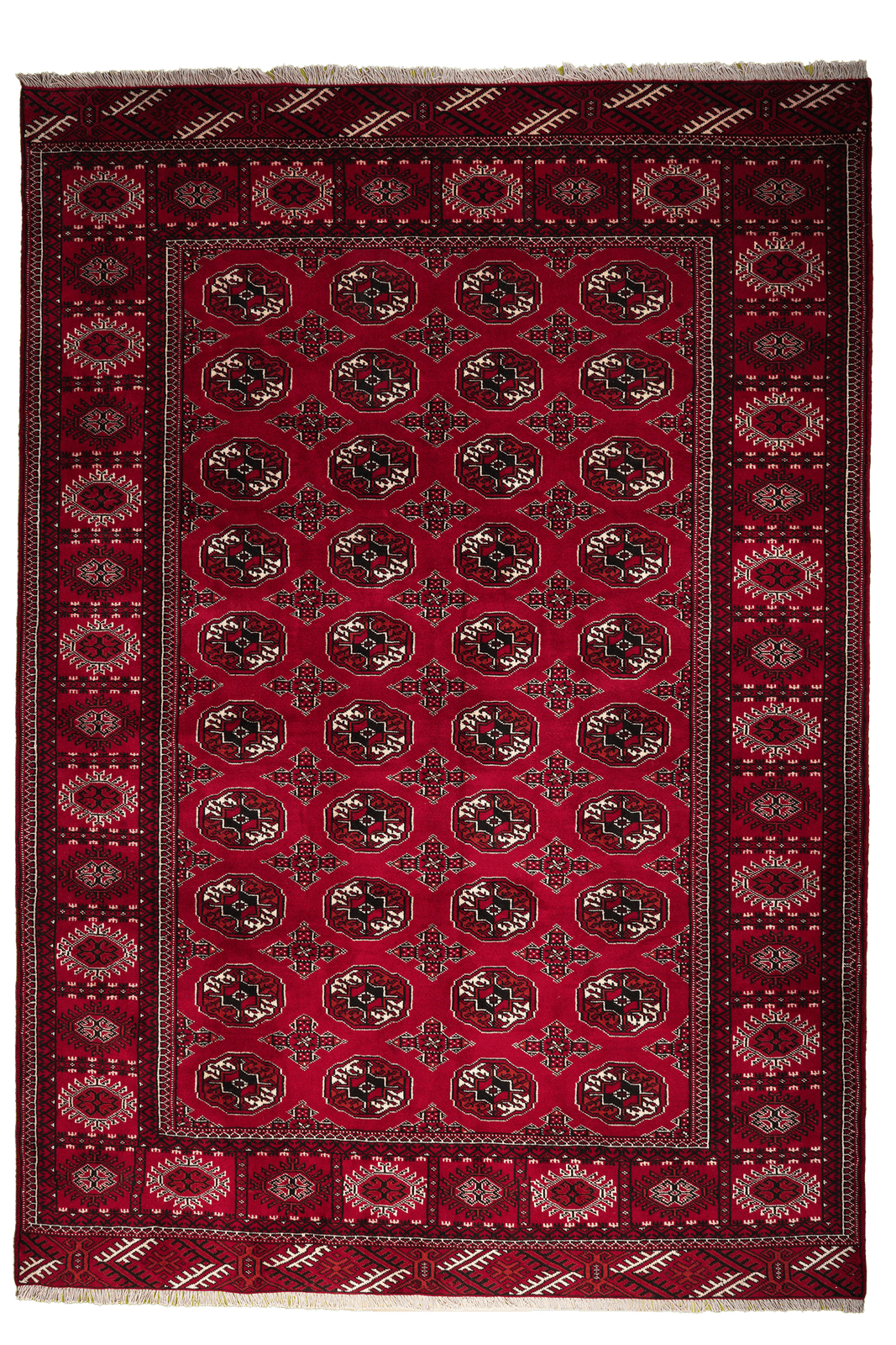 Turkman — Hand-knotted, 198x282 cm, Red, 100% Virgin Wool | Main view