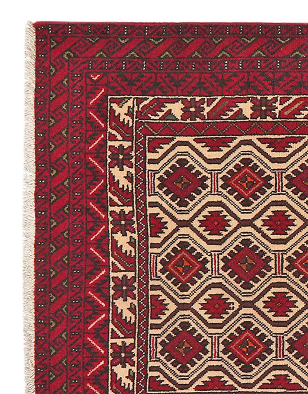 Belutch — Hand-knotted, 99x191 cm, Beige, 100% Virgin Wool | View 3