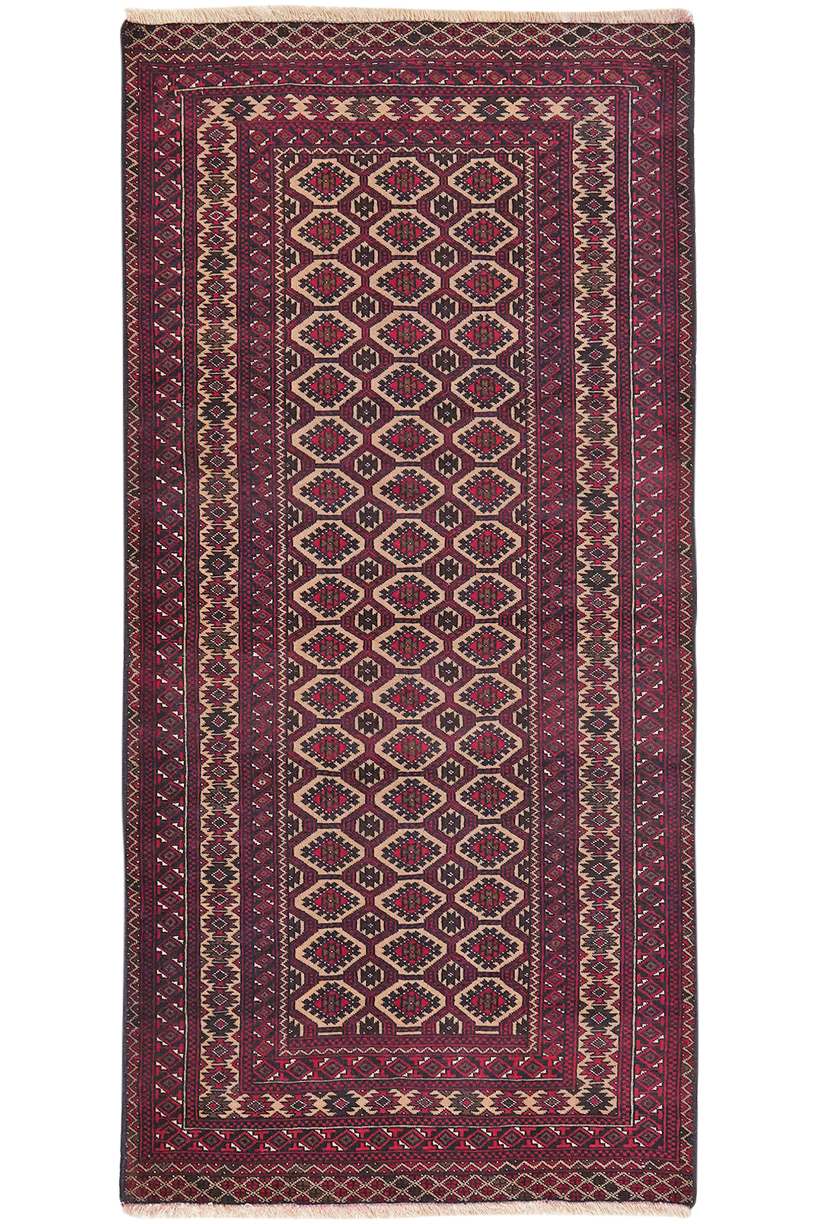 Belutch — Handgefertigt, 182x88 cm, Beige, 100% Virgin Wool | Main view