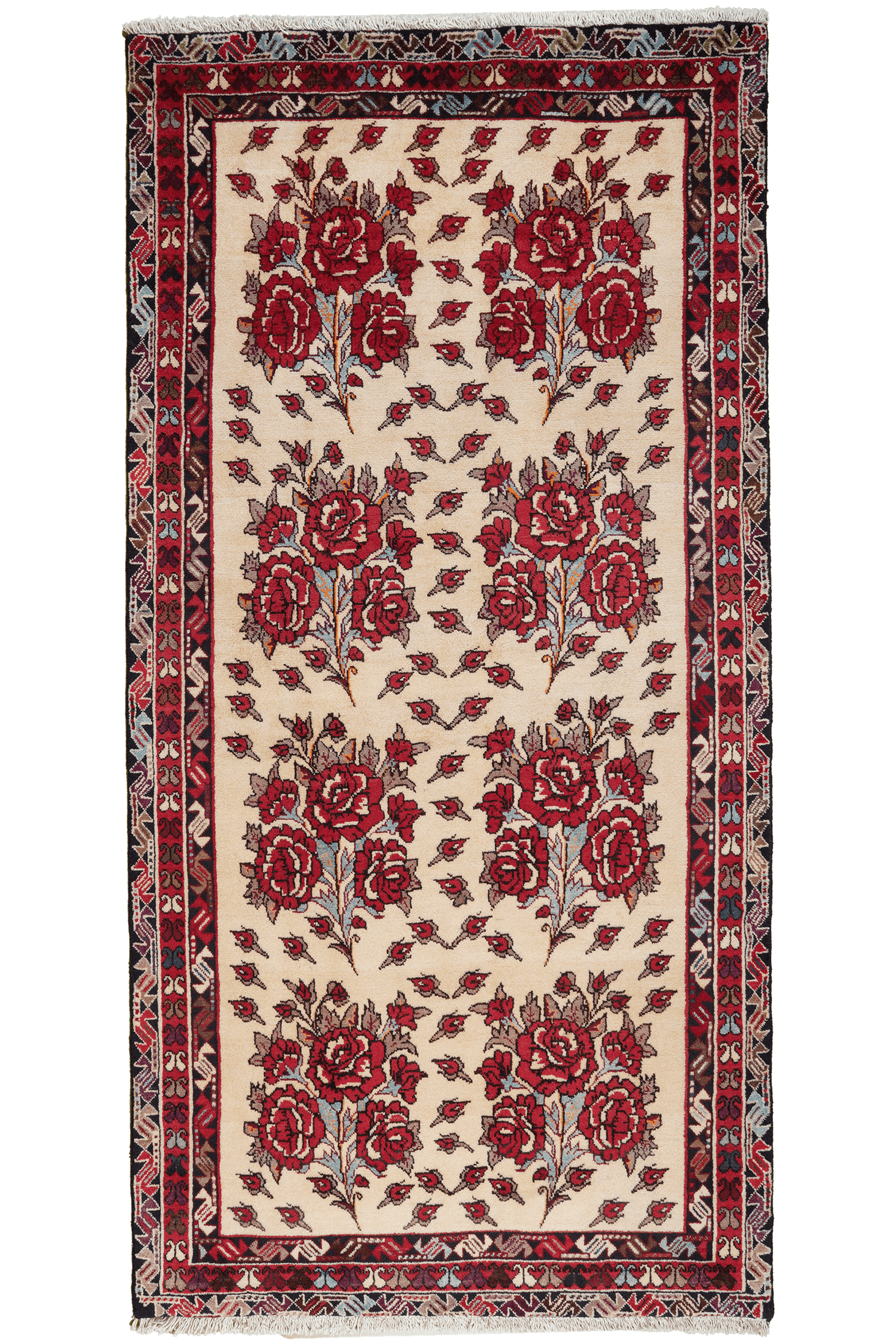 Afshar — Hand-knotted, 111x222 cm, Beige, 100% Virgin Wool | Main view