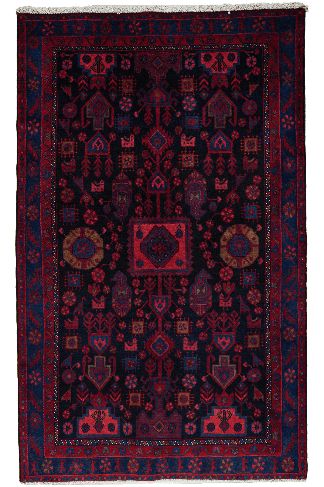 Broudjerd — Hand-knotted, 136x222 cm, Blue, 100% Virgin Wool | Main view