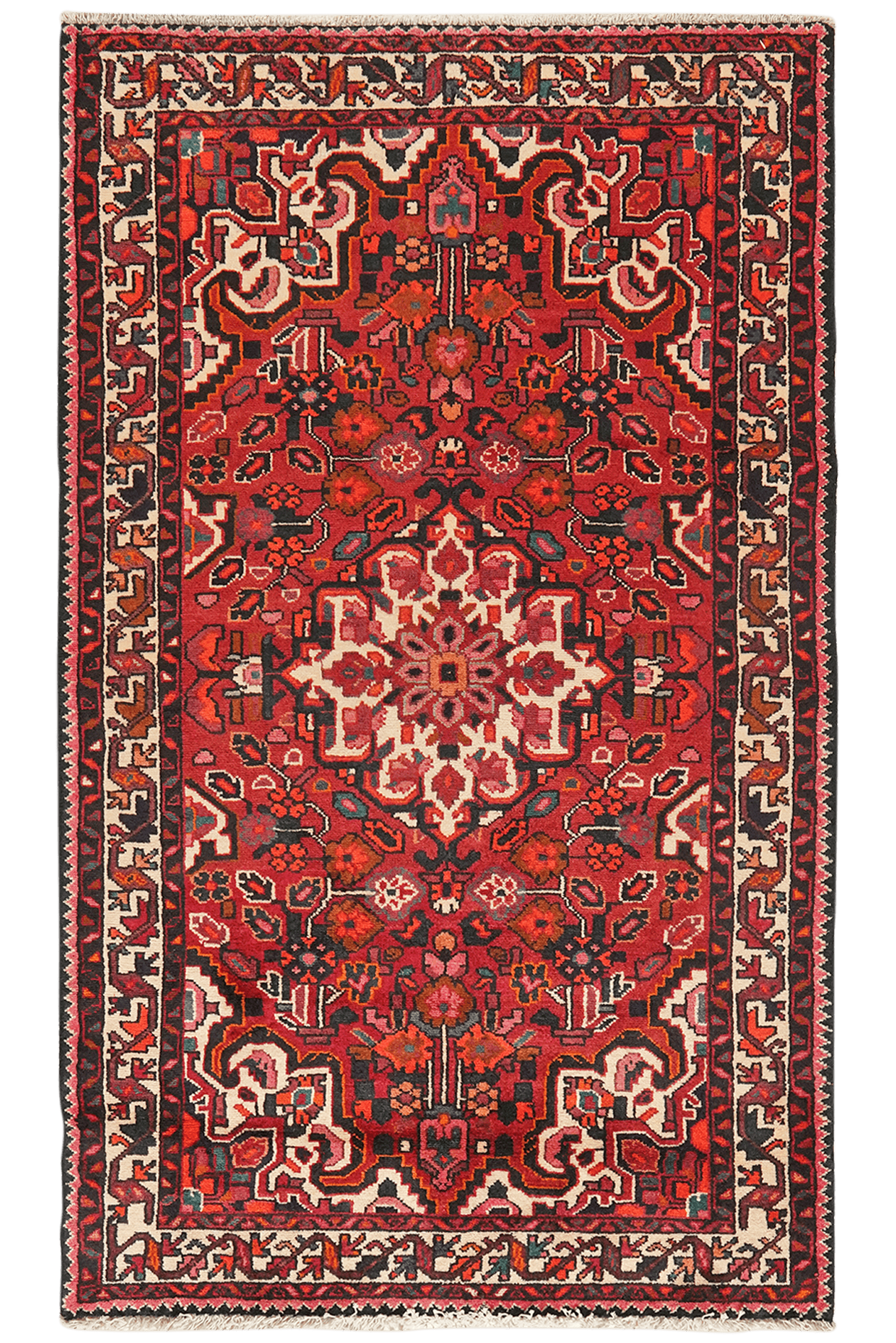 Hamadan — Hand-knotted, 106x176 cm, Red, 100% Virgin Wool | Main view