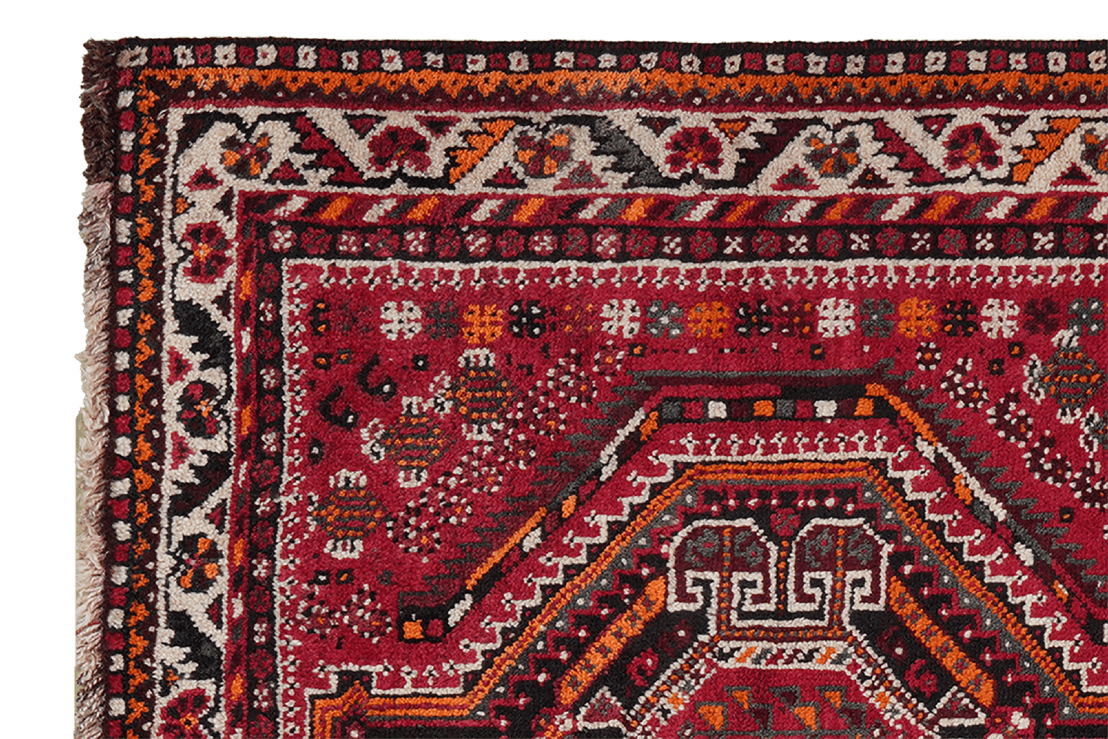 Gashgai — Hand-knotted, 105x151 cm, Red, 100% Virgin Wool | View 3
