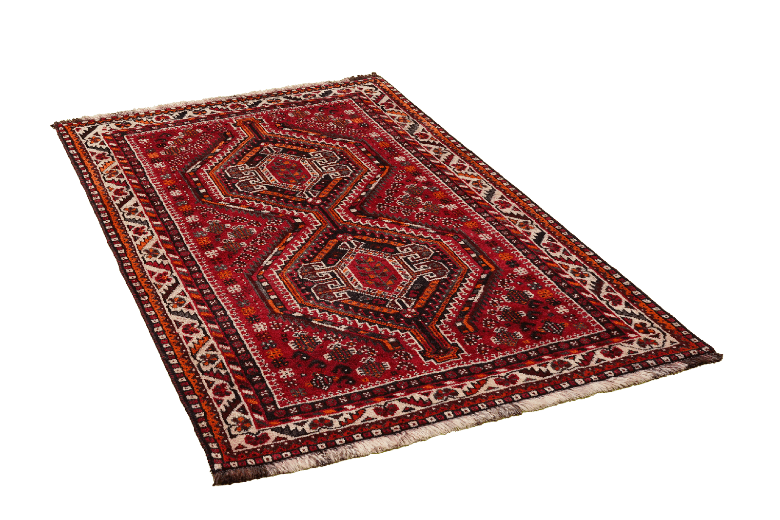 Gashgai — Hand-knotted, 105x151 cm, Red, 100% Virgin Wool | View 4