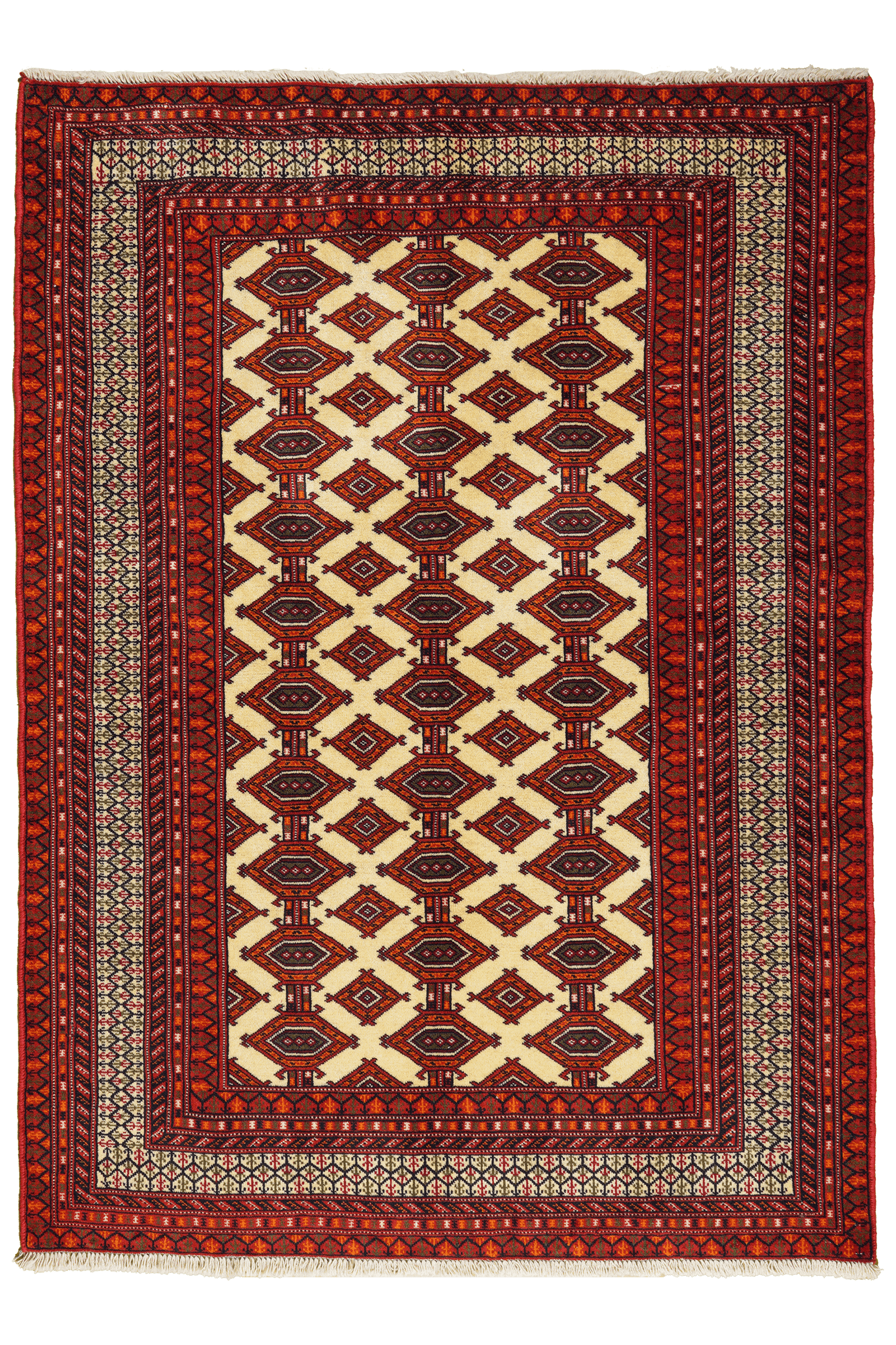 Turkman — Hand-knotted, 127x177 cm, Beige, 100% Virgin Wool | Main view