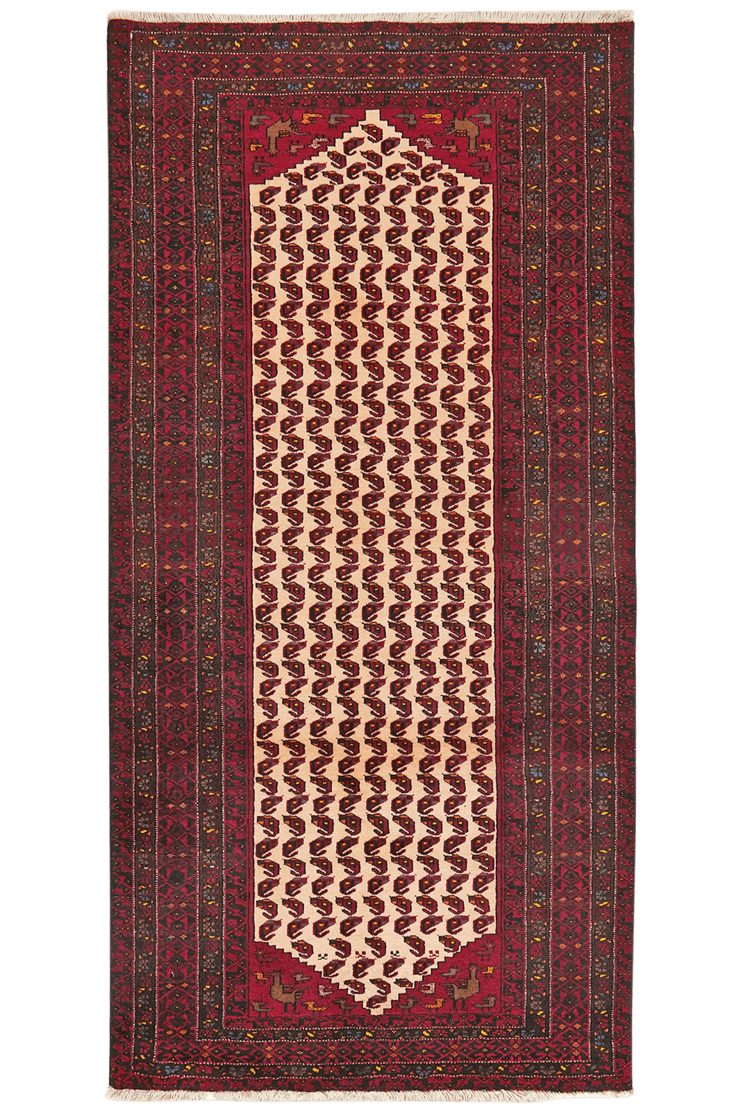 Belutch — Hand-knotted, 102x207 cm, Beige, 100% Virgin Wool | Main view
