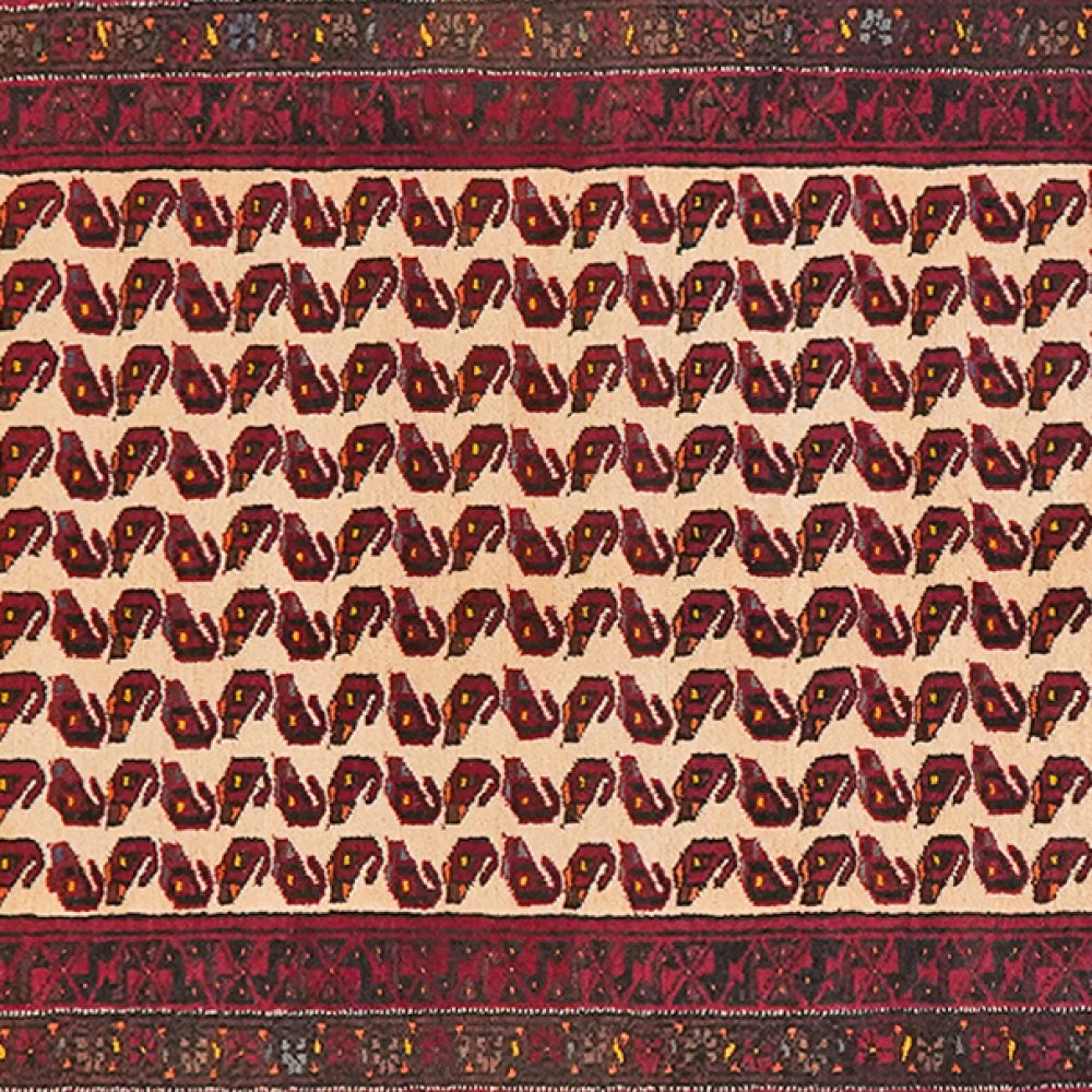 Belutch — Hand-knotted, 102x207 cm, Beige, 100% Virgin Wool | View 4