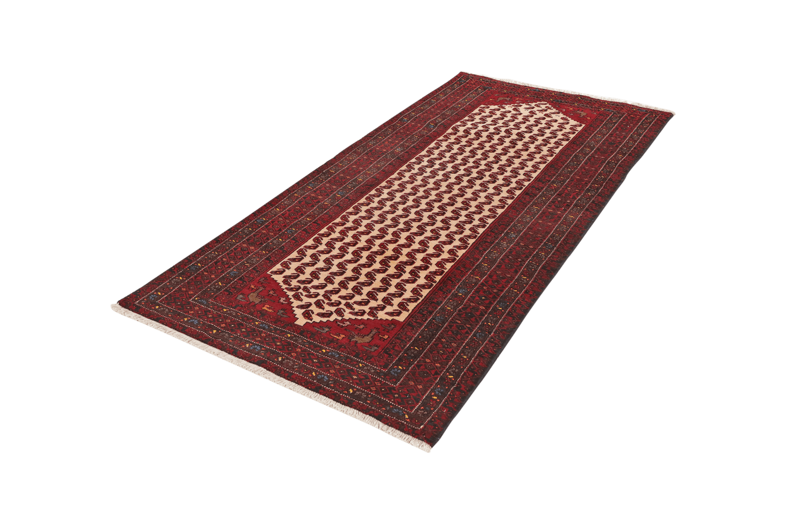 Belutch — Hand-knotted, 102x207 cm, Beige, 100% Virgin Wool | View 5