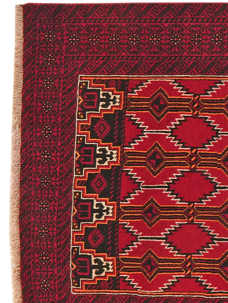 Belutch — Hand-knotted, 112x228 cm, Red, 100% Virgin Wool | View 3