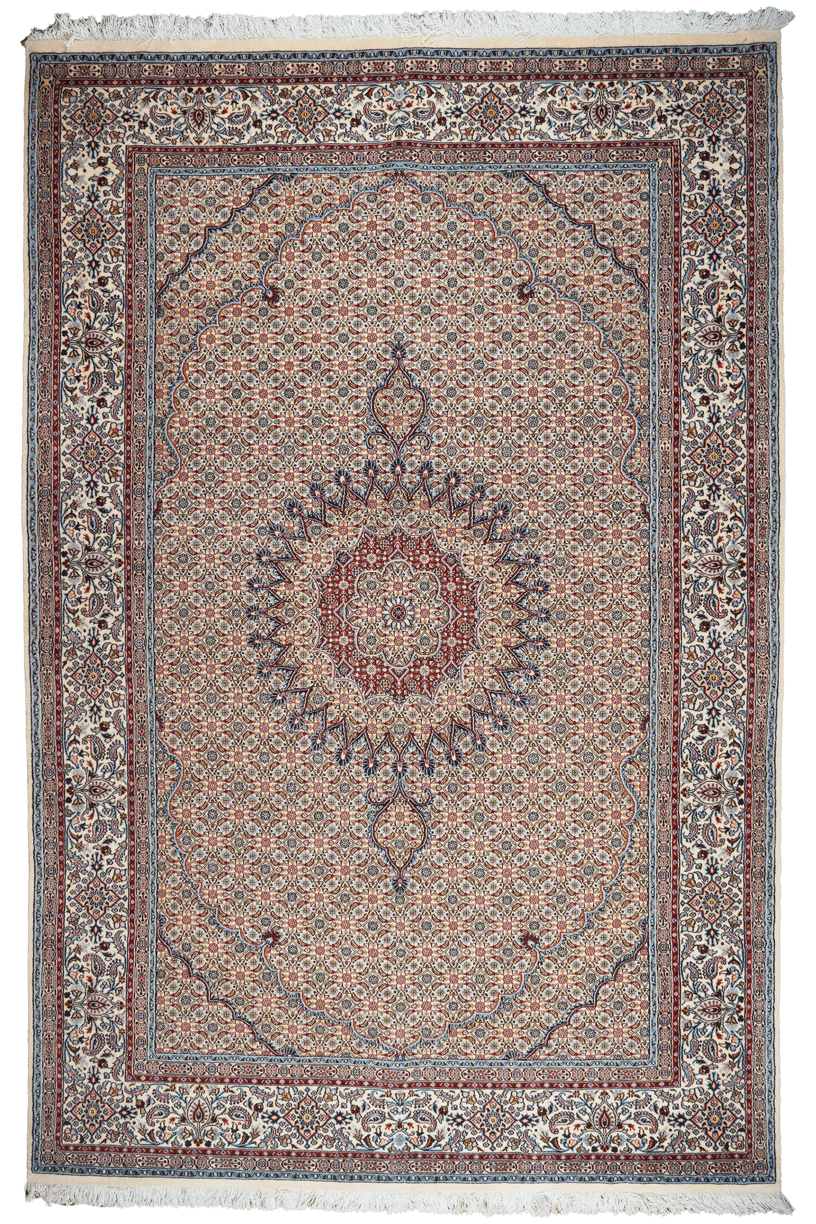 Moud Mahi — Hand-knotted, 194x295 cm, Beige, 100% Virgin Wool | Main view