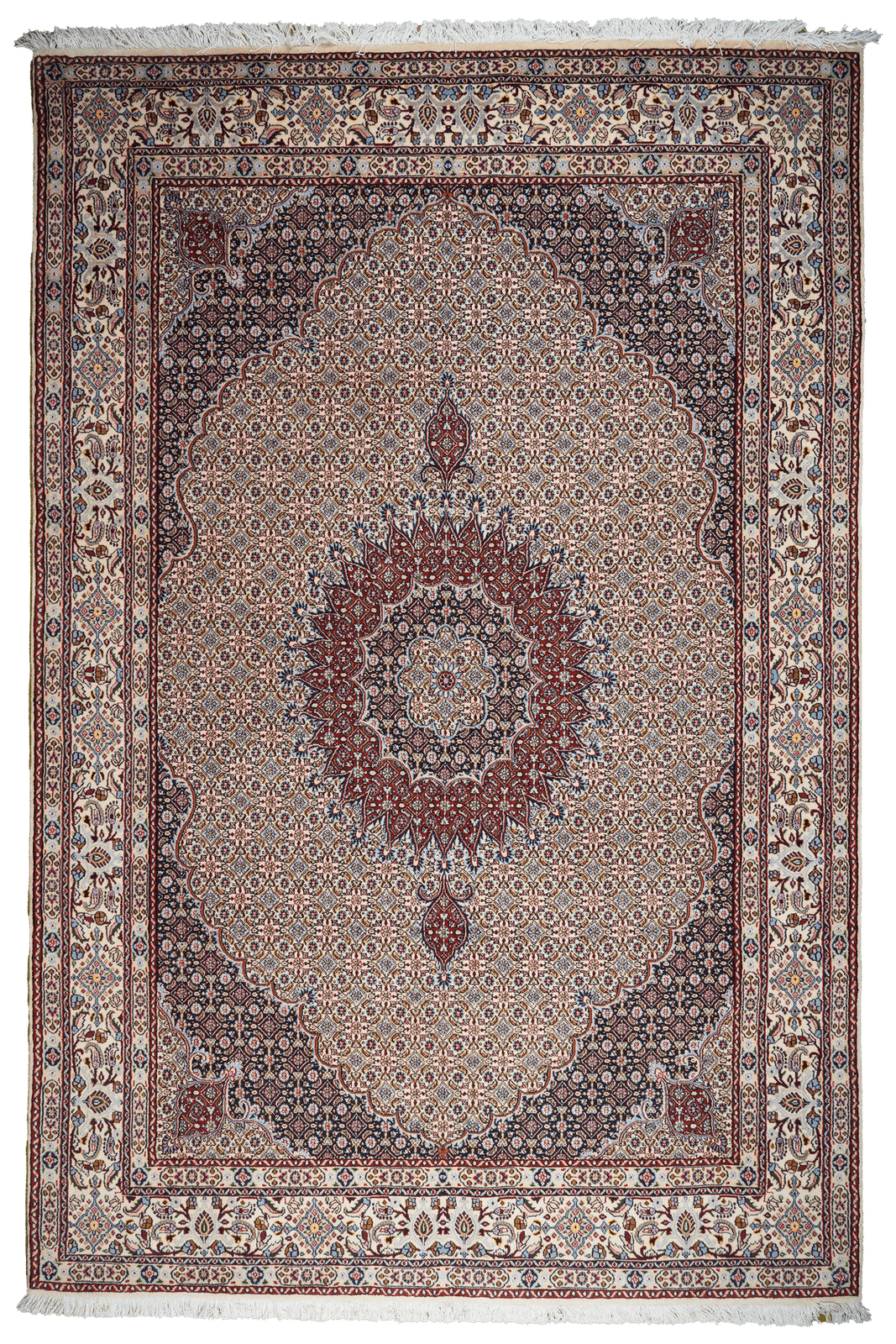 Moud Mahi — Hand-knotted, 195x295 cm, Beige, 100% Virgin Wool | Main view