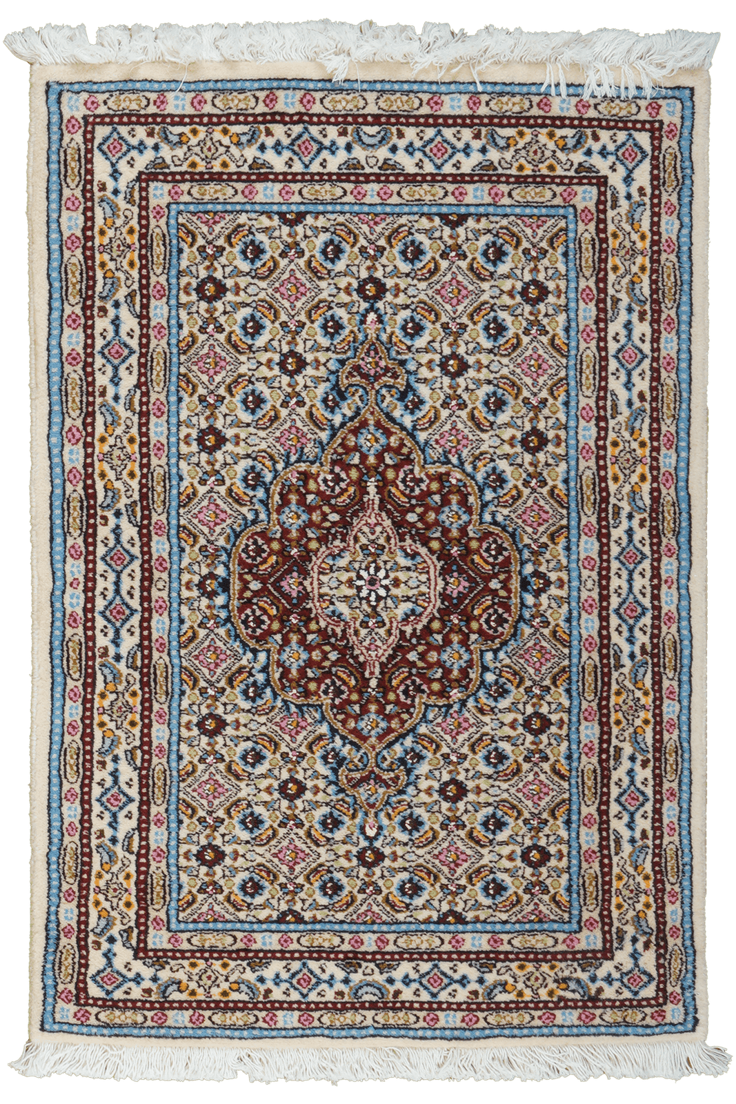 Moud Mahi — Hand-knotted, 61x88 cm, Beige, 100% Virgin Wool | Main view