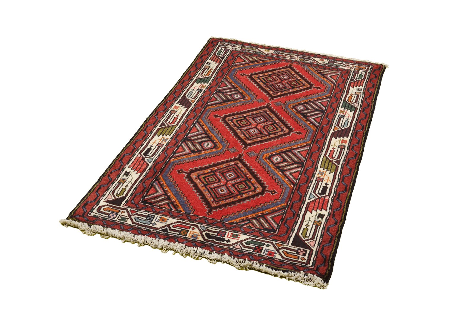 Zagheh — Hand-knotted, 75x135 cm, Red, 100% Virgin Wool | View 5