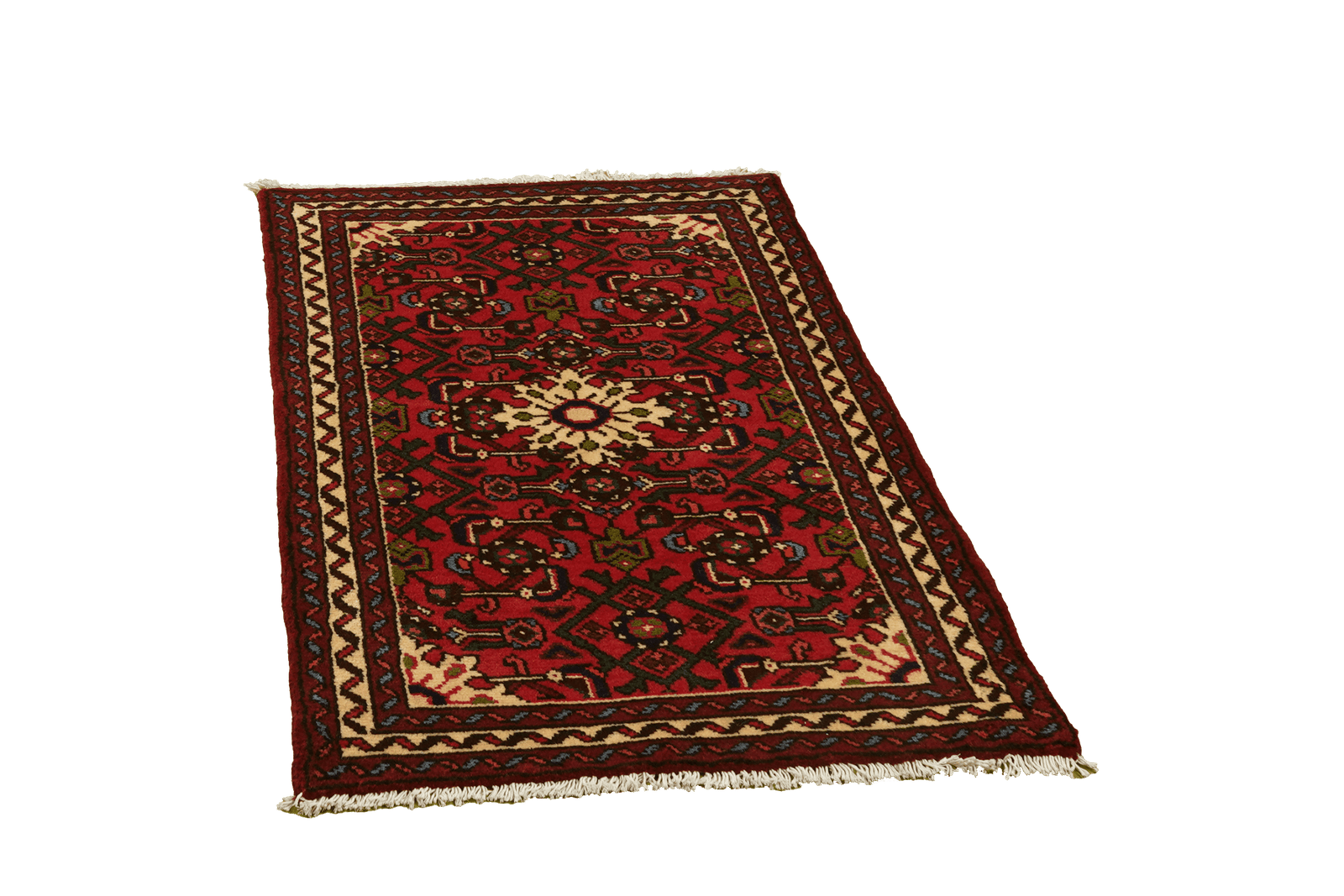 Hosseinabad — Hand-knotted, 71x115 cm, Red, 100% Virgin Wool | View 4