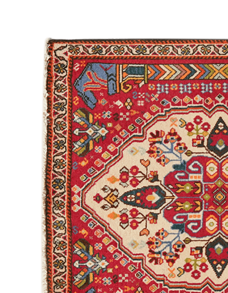Gashgai — Hand-knotted, 66x69 cm, Red, 100% Virgin Wool | View 3