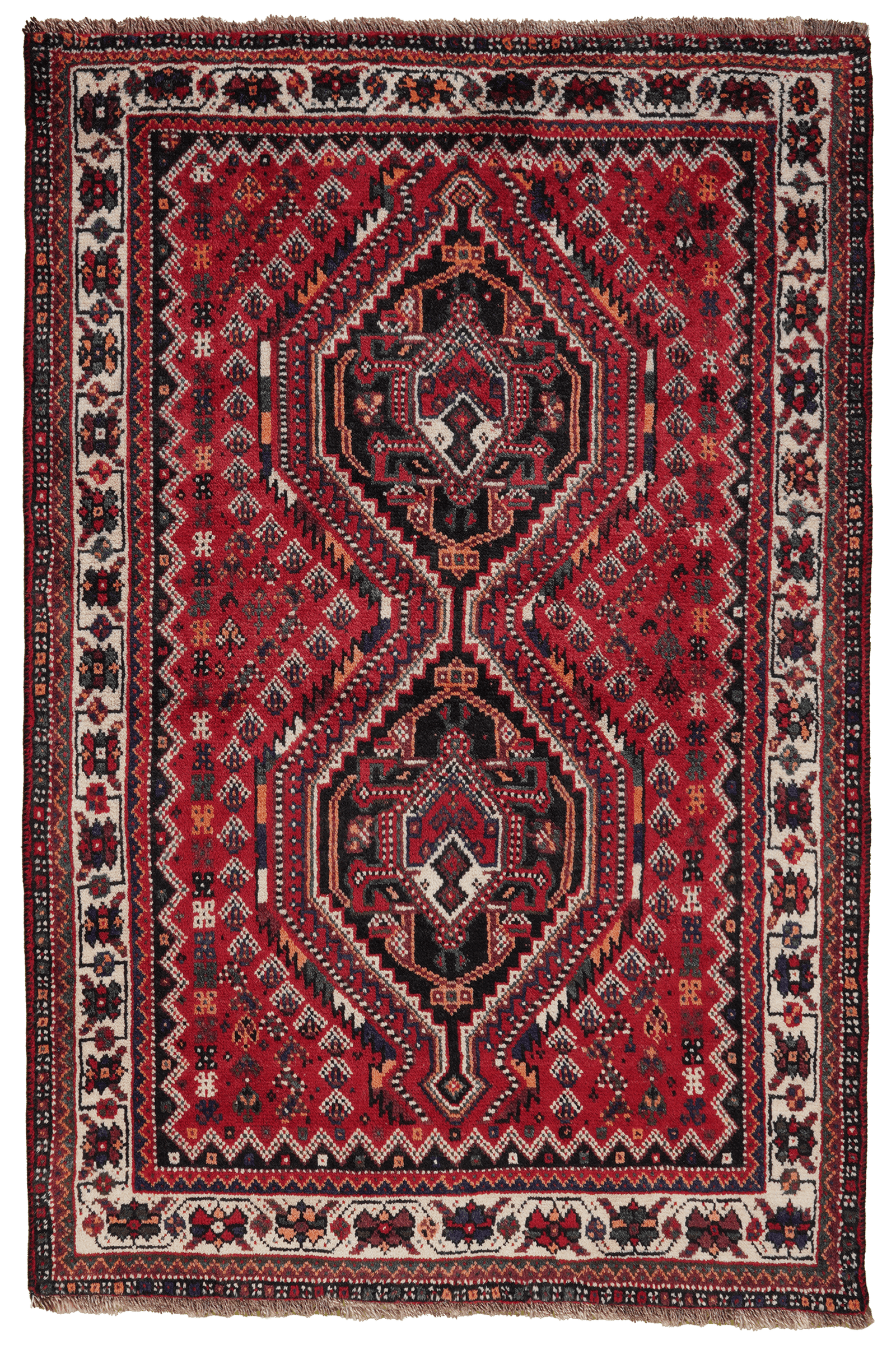 Shiraz — Hand-knotted, 108x162 cm, Red, 100% Virgin Wool | Main view