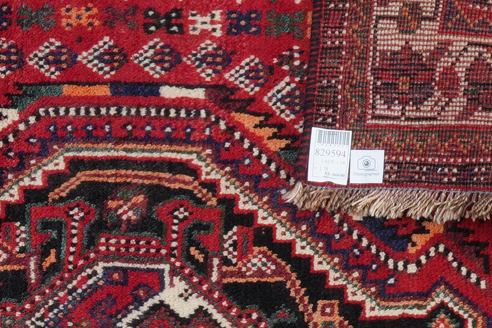 Shiraz — Hand-knotted, 108x162 cm, Red, 100% Virgin Wool | View 6