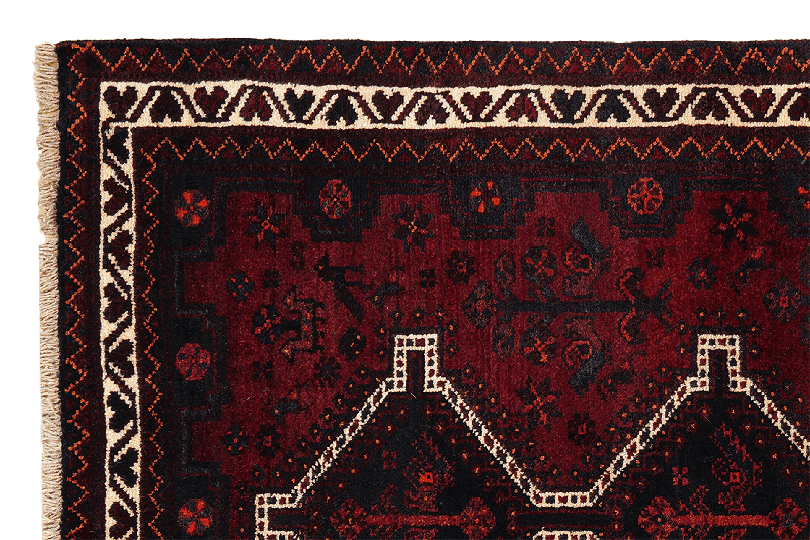 Gashgai — Hand-knotted, 113x155 cm, Red, 100% Virgin Wool | View 3