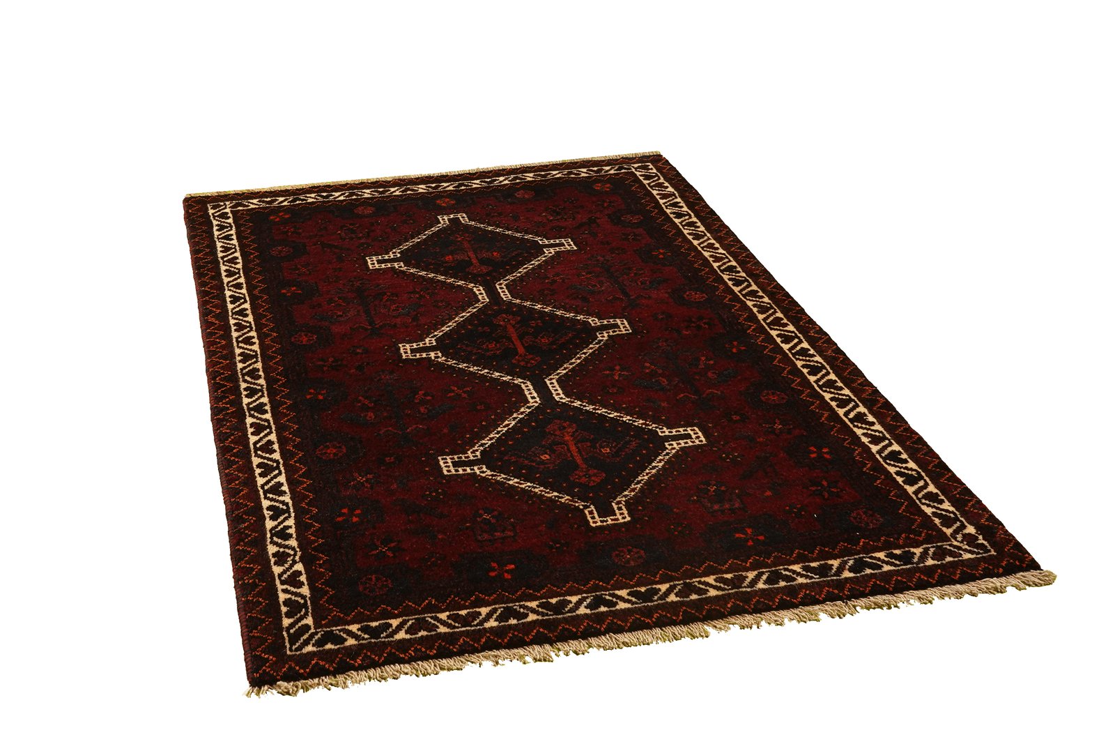 Gashgai — Hand-knotted, 113x155 cm, Red, 100% Virgin Wool | View 4