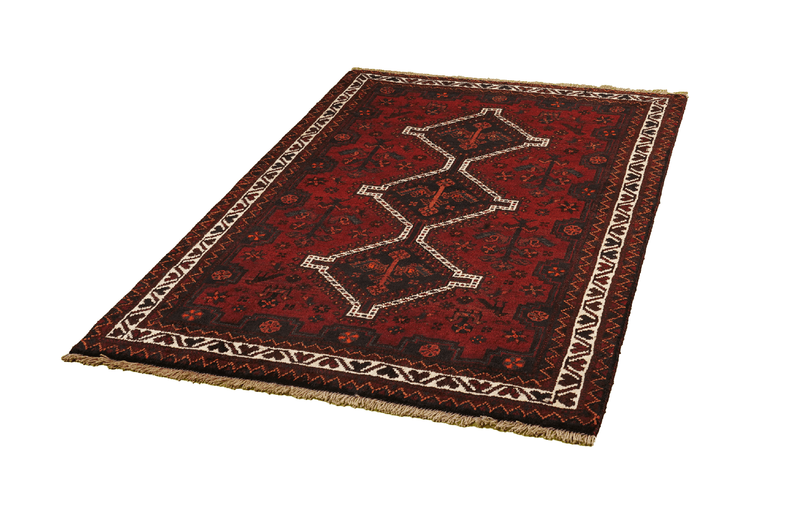 Gashgai — Hand-knotted, 113x155 cm, Red, 100% Virgin Wool | View 5