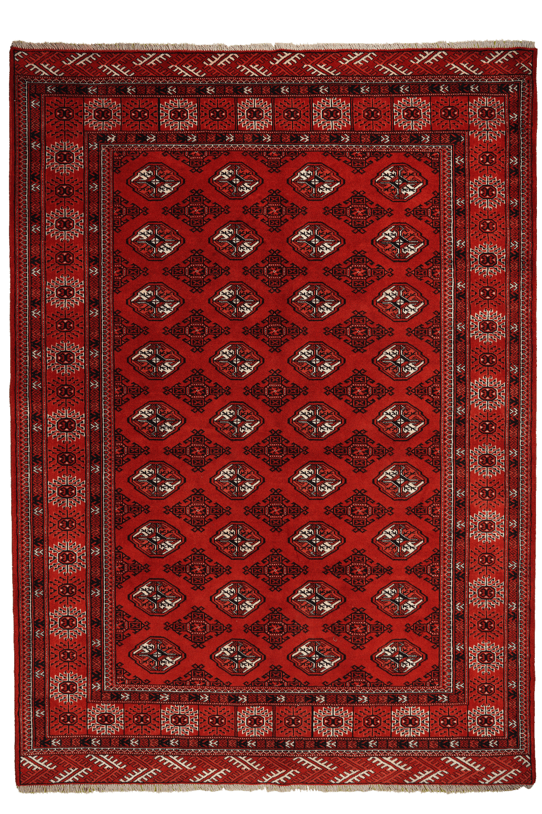 Turkman — Hand-knotted, 210x294 cm, Red, 100% Virgin Wool | Main view