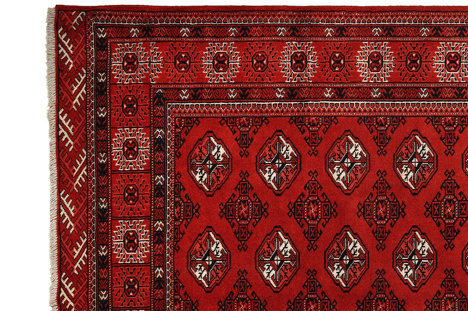 Turkman — Hand-knotted, 210x294 cm, Red, 100% Virgin Wool | View 3