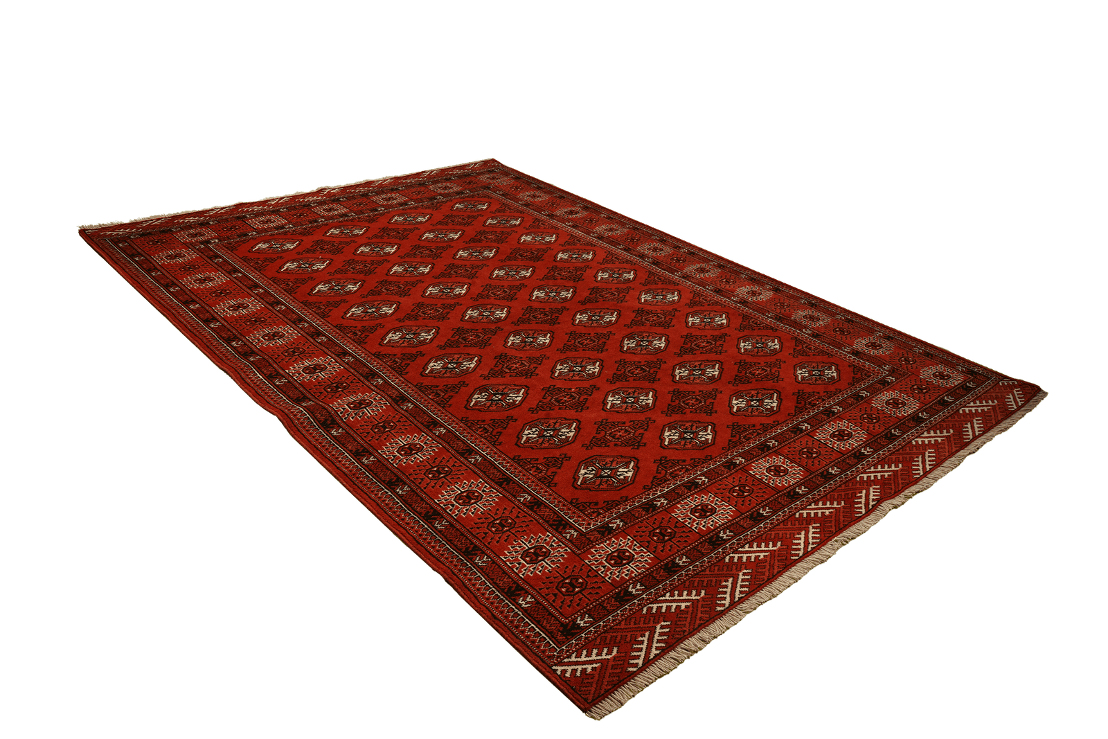Turkman — Hand-knotted, 210x294 cm, Red, 100% Virgin Wool | View 4